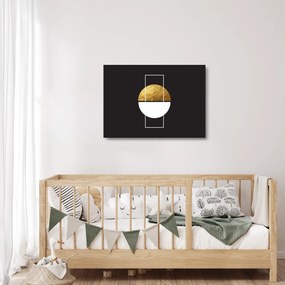 Obraz na szkle - Abstrakcja złoto i czerń N⁰1 (70x50 cm)
