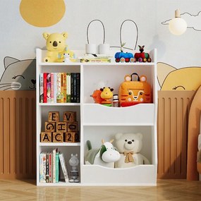 Półka szafka regał biblioteczka na zabawki książki gazety 5 przegródek loft biała&nbsp;