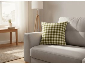 Mikropluszowa poszewka na poduszkę KELVIO 45x45 cm, zielona