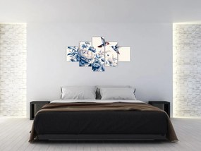 Obraz - Kolibry nad kwiatem (125x70 cm)