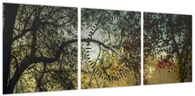 Obraz wschodu słońca (z zegarem) (90x30 cm)