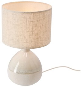 Beżowa lampa stołowa z tekstylnym kloszem (wysokość 41 cm) Ardo – Candellux Lighting