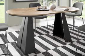 Industrialny stół rozkładany Fuego 120-196 cm z obręczą