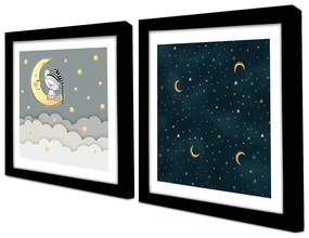 Obrazki dziecięce zestaw 2 szt. 33x68 cm Night – Wallity