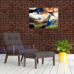 Obraz na szkle - Piłkarz (70x50 cm)