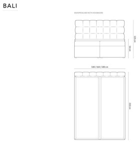 Beżowe łóżko boxspring ze schowkiem 160x200 cm Bali – Cosmopolitan Design