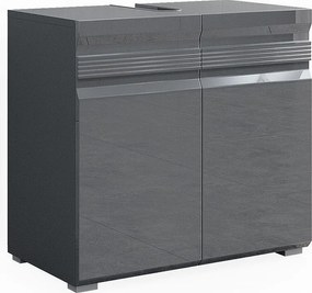 Szafka pod umywalkę antracyt wysoki połysk 60x34x60 fredd