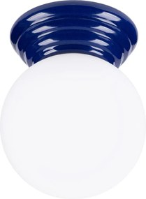 Granatowy plafon sufitowy z kloszem kula H0-G28