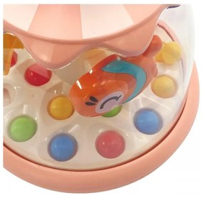 Woopie baby kolorowe zwierzątka różowy bączek z kulkami karuzela