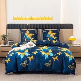PrzytulneMieszkanie.pl PrzytulneMieszkanie.pl Pościel z mikrofibry ROYAL BUTTERFLY niebieska Rozmiar pościeli: 70 x 80 cm | 140 x 200 cm