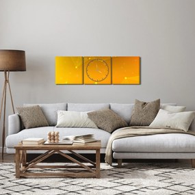 Abstrakcyjny żółty obraz (z zegarem) (90x30 cm)