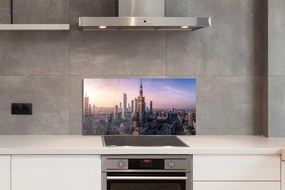 Panel szklany do Kuchni Poranny Blask nad Centrum Warszawy