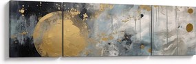 Obraz - Abstrakcja ze złotą kulą (170x50 cm)