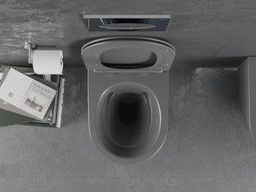 Mexen Lena miska wc Rimless z deską wolnoopadającą slim, duroplast, szara ciemna mat - 30224071