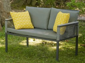 Kanapa Ogrodowa z technorattanu Dwuosobowa CORTO szary