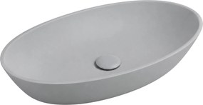 Massi Umywalka nablatowa owalna z konglomeratu szara matowa 60 x 35 cm RONA Grey Matt