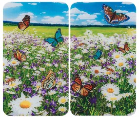 Płyty ochronne na kuchenkę ze szkła hartowanego zestaw 2 szt. 52x30 cm Summer Meadow – Maximex