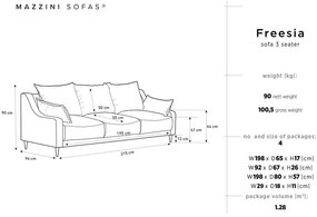 Kremowa rozkładana sofa ze schowkiem Mazzini Sofas Freesia