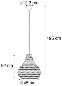 Skandynawska lampa wisząca biała 45 cm - Lina DropDesignerski Oswietlenie wewnetrzne