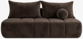 Sofa z Funkcją Spania SARIA Brązowa Welurowa Nowoczesna