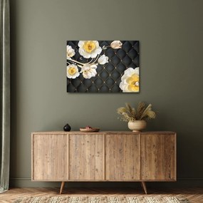 Obraz białych kwiatów róży (70x50 cm)