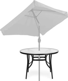 Stolik ogrodowy okrągły 105 cm z otworem na parasol Tulum 080, czarny