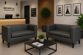 Sofa Monaco : Kolor nogi - Venge, Kolor tkaniny - EKO-SKÓRA - 23D, Typ tkaniny - Eko-skóra , Wysokość nogi - 20 cm