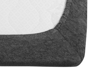 PrzytulneMieszkanie.pl Ekskluzywne prześcieradło frotte ciemnoszare 90 x 200 cm