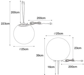 Zewnetrzna Nowoczesna wisząca lampa zewnętrzna, szara, 25 cm, IP44 - Nura Nowoczesny Oswietlenie zewnetrzne