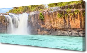 Obraz canvas Jezioro pod Górskim Wodospadem