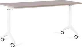 Biurko z kółkami i beżowym blatem Yumi S 150x70 cm