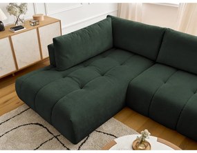 Zielony rozkładany/ze schowkiem narożnik (lewostronny/w kształcie litery U) Fuji – Bobochic Paris