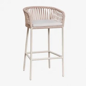 Zestaw 2 Wysokich Stołków Ogrodowych Arhiza ↑75 Cm & Nude Beżowy - Sklum