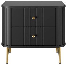 Zestaw szafek nocnych Vesper 56 cm - czarny / złote nogi