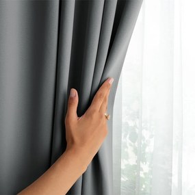 Szara zasłona zaciemniająca 140x270 cm Eyelets – Restilo