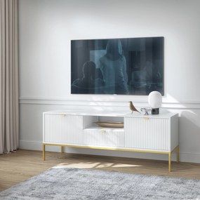 Szafka RTV stojąca STELLARE 154 cm do Salonu pod Telewizor 1 Szuflada - Biały