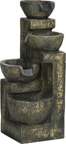 Outsunny Mała Fontanna Ogrodowa - Fontanna Ogrodowa 25cm, Vintage, Sztuczny, 25cmx24cmx60cm, Szara | Aosom PL