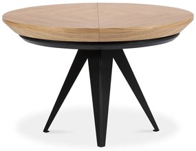 Okrągły rozkładany stół z dodatkowym blatem z blatem w dekorze dębu ø 120 cm Magnus – Windsor &amp; Co Sofas