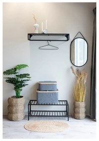 Czarna metalowa szafka na buty Vita – House Nordic