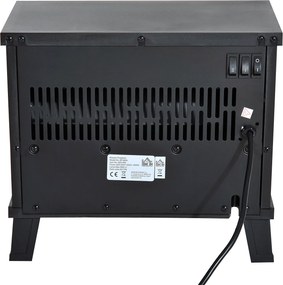 HOMCOM Kominek elektryczny wolnostojący 600W 1200W czarny z efektem płomieni | Aosom PL