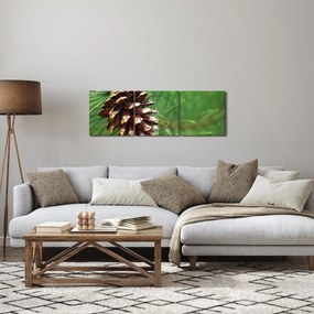 Obraz szyszki (z zegarem) (90x30 cm)