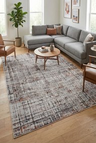 Brązowo szary dywan w nowoczesny wzór D6-S68