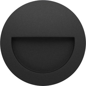 Beneito & Faure - Mis R Wall 3W LED Recessed Step Light - Okrągła lampa ścienna schodowa IP65 Switch 2700K/3200K/4000K - Czarna