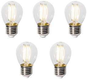 Zestaw 5 E27 3-staps dimbaar LED lamp P45 helder glas 5W 470 lm 2700K