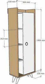 Szafka Ilgim Oak and White