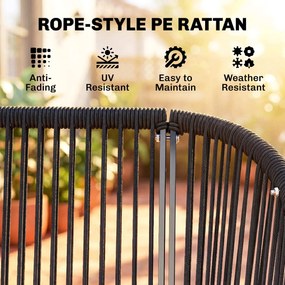 Outsunny Huśtawka Ogrodowa Rattan 2-osobowa z Regulowanym Daszkiem, Miękkimi Poduszkami, Ciemnoszara | Aosom PL