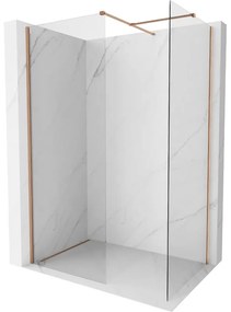 Mexen Kioto-X ścianka prysznicowa Walk-in 110 x 70 cm, transparent 10 mm, miedź szczotkowana - 800-110-202-65-00-070-X