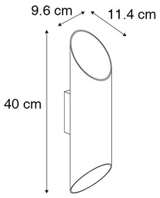 Inteligentny Kinkiet / Lampa scienna czarny 9,6 cm z 2 Wifi GU10 - Organo Nowoczesny Oswietlenie wewnetrzne