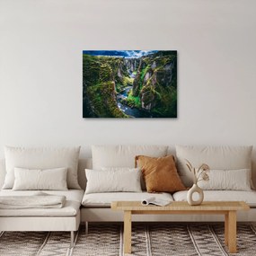 Obraz - Rzeka w skalistej dolinie (70x50 cm)