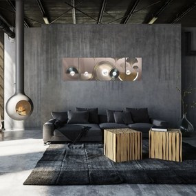 Obraz - Złotobrązowa abstrakcja (170x50 cm)